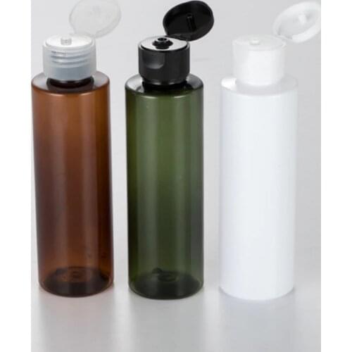 150ML X 40 Empty Plastic Cosmetic Bottles With White Transparent Black Flip Cap Refillable Travel Bottle Shampoo Toner Container