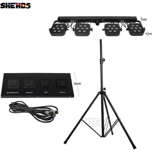 SHEHDS 7x10W RGBW 4in1 Led Par KitsWith Light Stand DJ Disco Lighting Equipments DMX ControllerFor Bar Banquets Wedding KTV