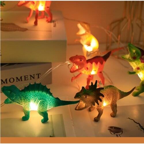 20 Leds Dinosaur String Lights Realistic Looking Dinosaurs Light For Childrens Room Christmas Fairy Lights Holiday Decoration