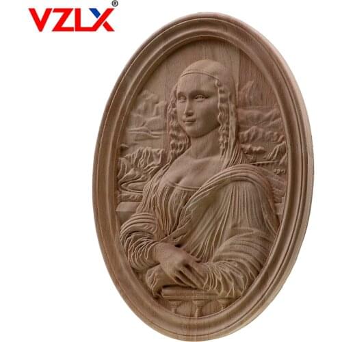 Vintage Style Wood Carving Figures Like Decals Frame Furniture Door Home Decor Wedding Decoration Accessories Carved Applique