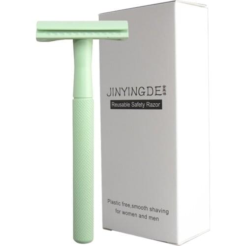 High Quality Popular Color Safety Razor Green Customized logo safety razor Portable Vintage Unique Shaving Double Edge Razor