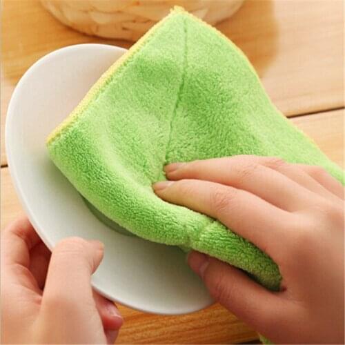 High Efficient Anti-grease Color Dish Cloth Bamboo Fiber Washing Towel Magic Kitchen Cleaning Wiping Rags 4N1336