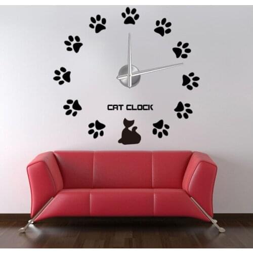 Explosion Models 3D Stereo Wall Clock Fashion Cat Claw Wall Stickers Clock DIY Large Fashion Living Room Wall Clock watch