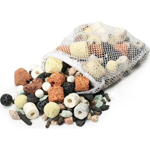 13 kinds of Aquarium Filter Media 500g Fish Tank Bio Ball Geramic Ball Ring for Water Filtration Clean Water with Filter Net Bag