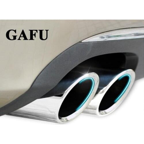 2pcs Stainless Steel Cover Decor For VW Tiguan MK2 Exhaust Muffler Tips Rear Tail Pipe Tip Tailpipe End Trim 2017 2018 2019 2020