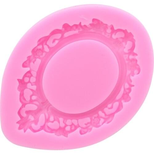 3D Retro Mirror Frame Silicone DIY Cake Molds Fondant Chocolate Candy Cake Decorating Gumpaste Baking Tools