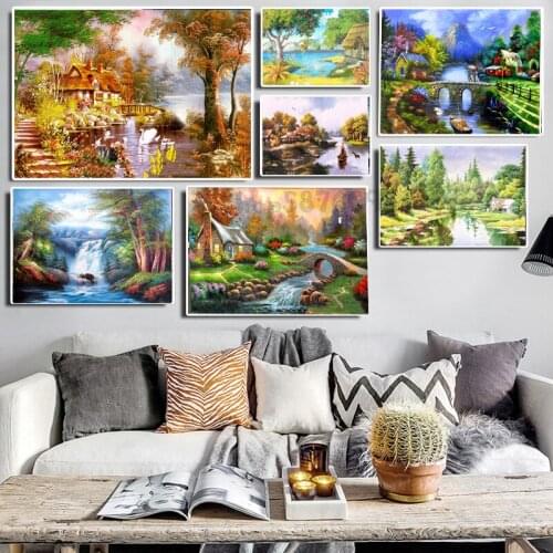 5D DIY landscape scenery diamond painting cross stitch kit full square diamond embroidery mosaic pattern home decor gift TT5507