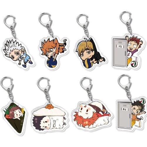 Anime Haikyuu!! Kenma Kozume Shoyo Hinata kageyama Acrylic Figure keychain Keyring Decoration Collection Model Toy Gifts