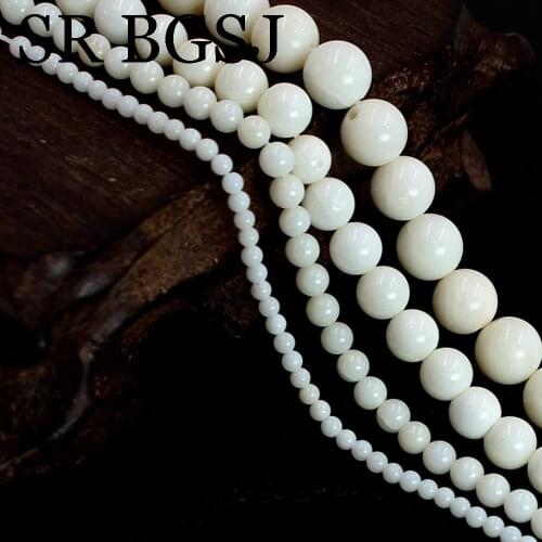 Free Shipping 2-8mm Round Natural White Coral Gems Natural Jewelry Making Loose Beads 15"