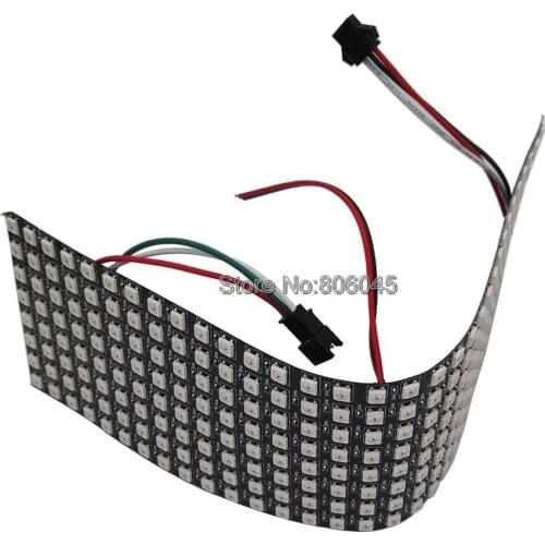 8x32 Pixel 256 Pixels WS2812B Digital Flexible LED Panel Individually Addressable Full Dream Color DC5V