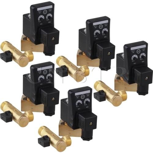 CNBTR 5 Pieces 1/2" 110V Separated Electronic Timed Air Compressor Drain Valve