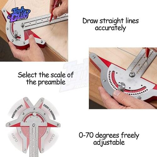 Woodworkers Edge Rule Protractor Angle Woodworking Ruler Angle Measure Stainless Steel Carpentry Tool Accessories