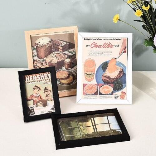 Wooden Frame A3 A4 Black White Wood Color Picture Photo Frames for Wall Picture Frame Wall Photo Frame Home Decor Hanging Placed