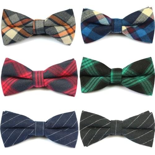 Formal Commercial Cotton Bowtie for Men Male Plaid Bow ties For Wedding Party Gravatas Slim Cravat Accessories Bowties