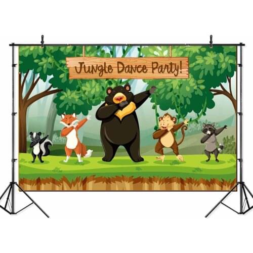 Seekpro Photography Background wonderland cartoon animals Happy birthday new born party baby shower Backdrop Photo Photocall