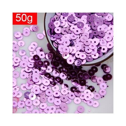 LNHOME-50g(10000pcs) 4mm Flat Round Loose Sequins Paillettes Sewing Wedding Craft Good Quality 12# Light Purple Lila Confetti
