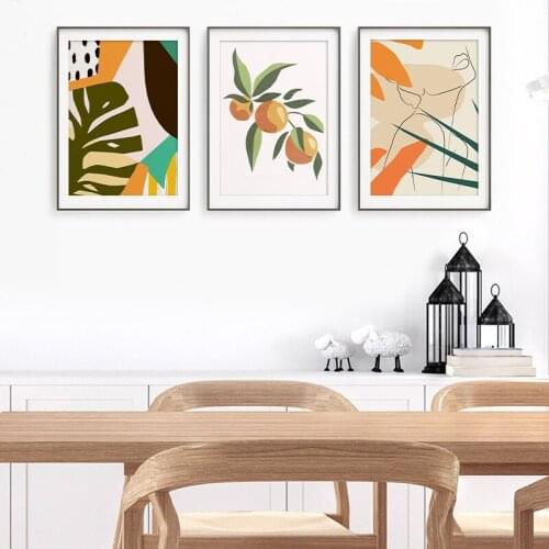 Canvas Painting Plant Fruit Figure Line Drawing Wall Art Landscape Vintage Posters And Prints Pictures Modern Living Room Decor