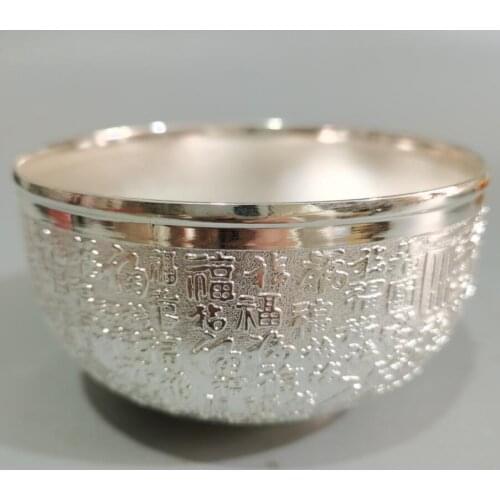 China White copper Fu word bowl crafts statue