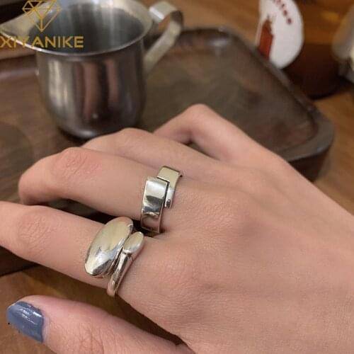 XIYANIKE 925 Sterling Silver New Arrival Spliced Big Head Small Tail Snake-shaped Rings High-quality Unique Design Couple Кольцо