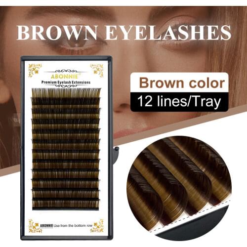 8-15mm Brown Eyelash Extension Brown Lashes Brown Eyelashes Faux Mink False Eyelashes Light Brown Color Cilia Lash