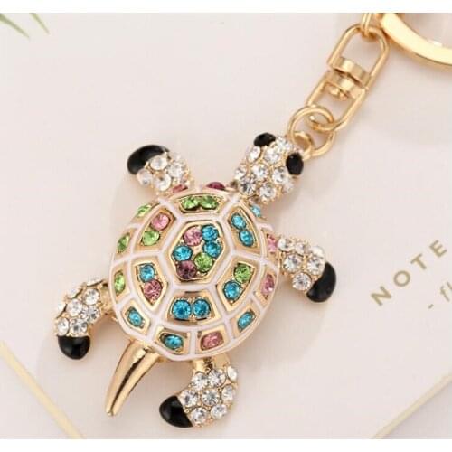 Fashion Creative Tortoise KeyChain Girls Bag Ornaments Car Exquisite Gift Birthday Gift Party Favors Brand New