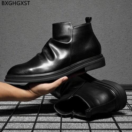 Leather Shoes for Man 2021 Ankle Boots for Men Male Casual Shoes Designer Winter Boots Man Black Chelsea Boots Men Zapatillas