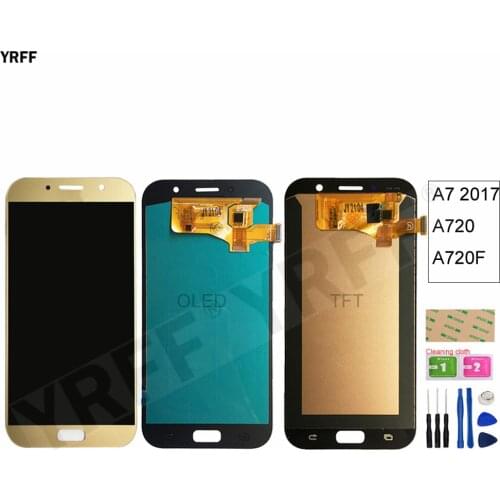 TFT/OLED A720 LCD For Samsung Galaxy A7 2017 A720 A720F SM-A720F lcd Display Touch Screen Digitizer Assembly Repair Parts