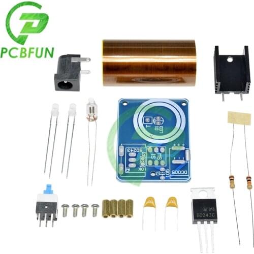 12V BD243 Mini Tesla Coil Kit Wirelessly Transmit Magic Props DIY Parts Empty Lights Technology Diy Electronics BD243C Free Ship