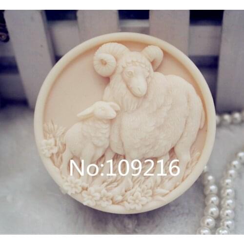 Wholesale!!!1pcs Parent child Sheep (ZX118) Silicone Handmade Soap Mold Crafts DIY Silicone Mould