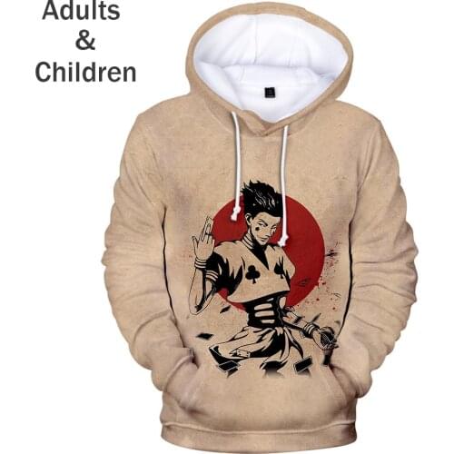 Autumn 3D Hisoka Hoodies Sweatshirts Men Women Hoodie Hip Hop Hooded Kids 3D print Comic Full-time Hunter boys girls pullovers