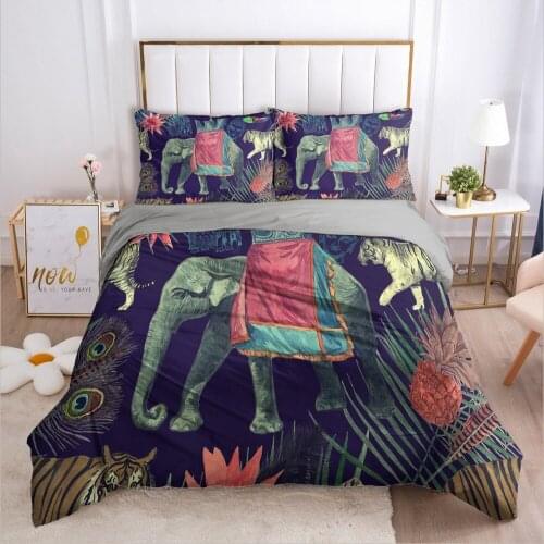 Duvet Cover Set Bedding Sets Elephant Comforther Cases Quilt Covers Pillow shams Twin Single Double Size 3D Bohomia Bed Linen
