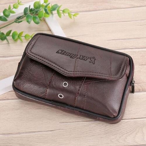 Vintage Men Waist Fanny Pack Belt Bag PU Leather Phone Pouch Travel Hip Hanging Purse