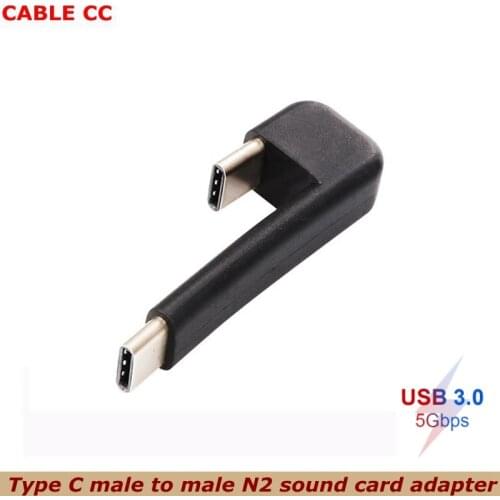 Straight elbow Type-c pair Type-c data line N2 sound card data line extension cable universal usb3.1 Andrews Huawei millet OTG