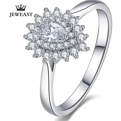 XZ Natural diamond 18K gold Pure Gold Ring Real 18K gold Solid Gold Ring Trendy Classic Party Fine Jewelry Hot Sell New 2019