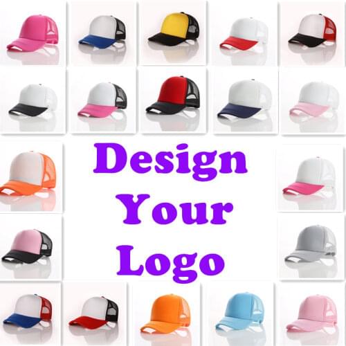 Factory Price! Free Custom LOGO Design Trucker Hat Baseball Cap Men Women Blank Mesh Adjustable Hat gorras