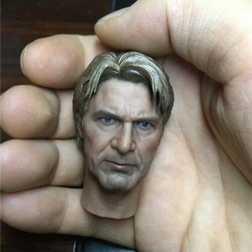 1/6 Harrison Ford Head Sculpt PVC Old Solo Head Carving Fit 12'' Male Soldier Action Figure Dolls