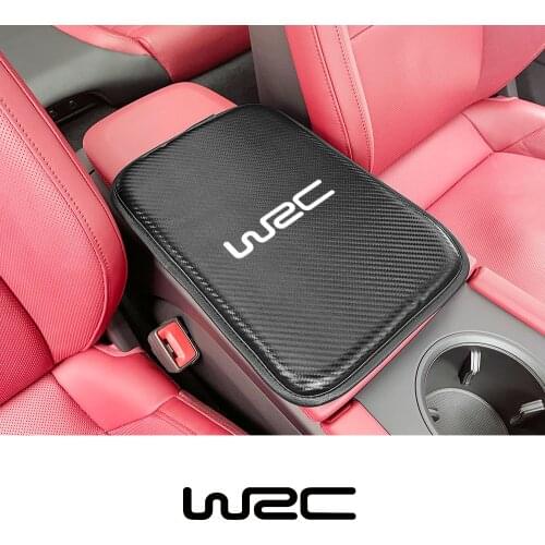 WRC Leather Car Armrest Cushion Cover Pad For Fiat Ford Geely Great Wall Honda Hyundai Auto Armrests Storage Box Protective Mat