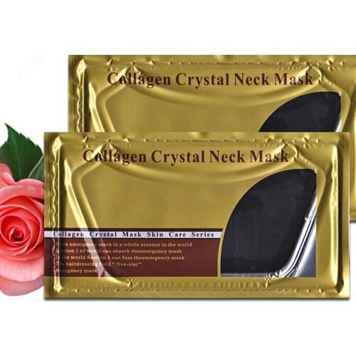 10pcs/lot Collagen Anti-Wrinkle Neck Mask Crystal Collagen Neck Treatment Mask Black Mud Gel Neck Mask Set