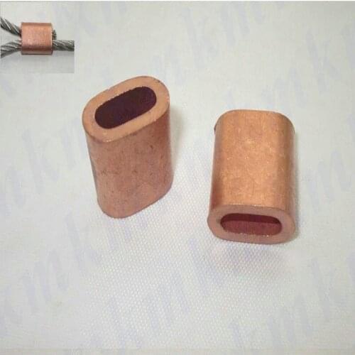 1000PCS/LOT single hole oval type 2MM wire rope clip or pipe copper brass ferrule sleeves connector fittings
