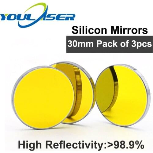 3pcs Si Laser Mirror 30mm Diameter For Co2 Laser Engraving Cutting Machine High Quality