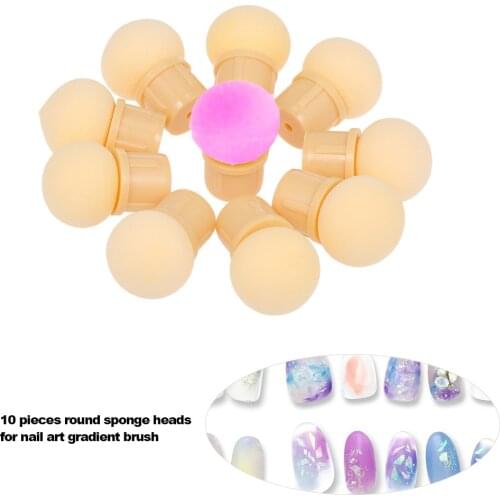 4/8/16Pcs Replaceable Sharp Round Replaceable Sponge Heads Gradient Brush Shade Maker Pen Manicure Nail Art Tool