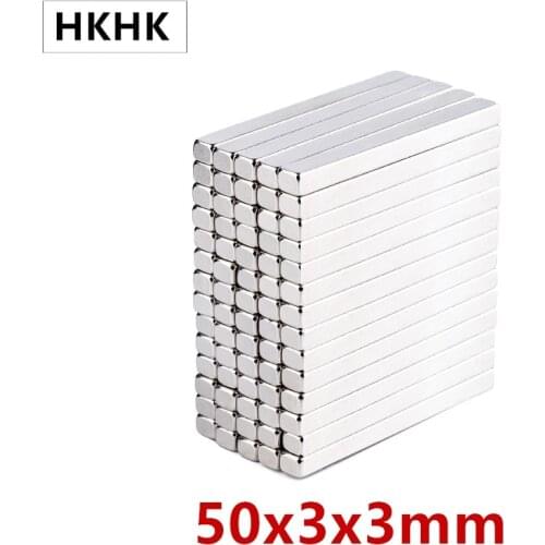5-50pcs magnet 50x3x3 mm Super Strong Sheet Rare Earth Magnet Thickness 3mm Block Rectangular Neodymium Magnets 50mm x 3mm x 3mm