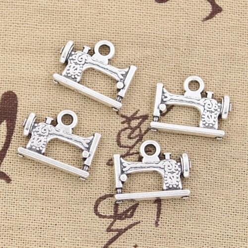 8pcs Charms Vintage Treadle Sewing Machine 20x15mm Antique Making Pendant fit,Vintage Tibetan Silver color, Handmade Jewelry