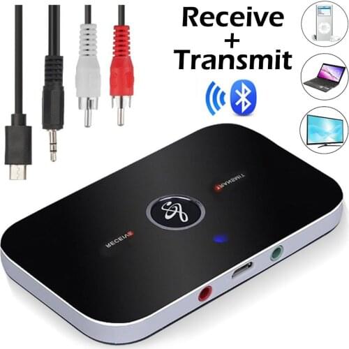 B6 Bluetooth 5.0 Transmitter Receiver Wireless Audio Adapter For PC TV Headphone Car 3.5mm 3.5 AUX Music Receiver Sender
