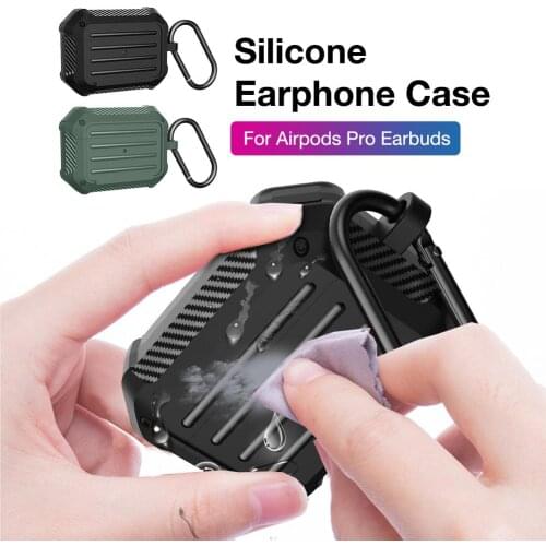 Cover For Apple Airpods pro Case Carbon Fiber tpu Earphone Accessories Wireless Bluetooth Cover For Airpods 2 3 Case With Hook