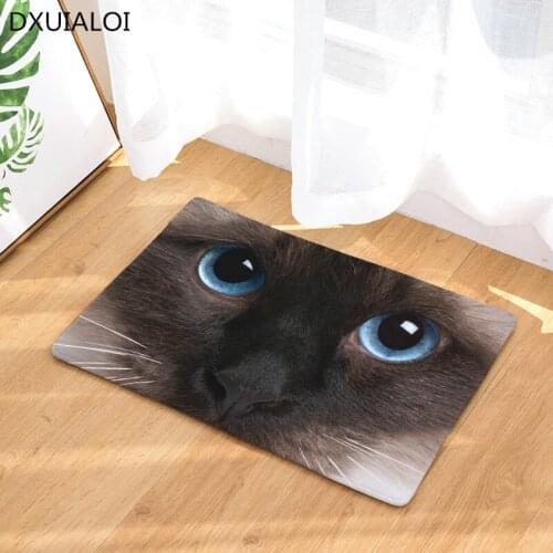 Home decoration thermal transfer flannel mat cat face series digital printing foot pad kitchen absorbent non-slip mat floor mat
