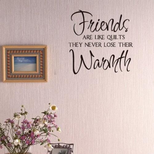Friends ARE LIKE QUILTS vinyl wall decal quotes home decor living room bedroom diy art wallpaper removable wall stickers