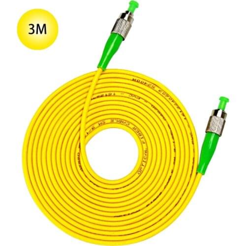 FC-APC to FC-APC 9/125 Singlemode Fiber Patch Cord 3M Fiber Patch Jumper Cable 9 Microns APC Polish Yellow Jacket OFNR