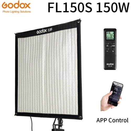 Godox 150W FL150S Portable LED Video Light Rollable Cloth Lamp with Controller + Remote Control + X-shape Support +Mobile APP