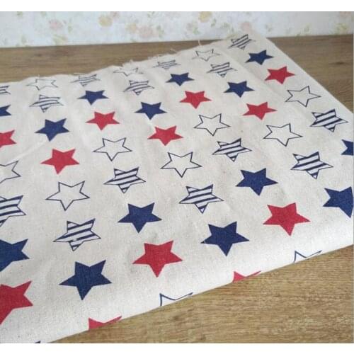 150 cm X 50 cm wholesale cotton linen little stars printed fabric for pillow/curtain/tablecloth